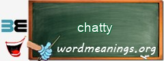 WordMeaning blackboard for chatty